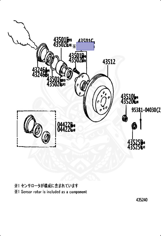 H.Rページ 43502-20170 - Toyota - Hub Sub-assy, Front Axle, Lh - Nengun