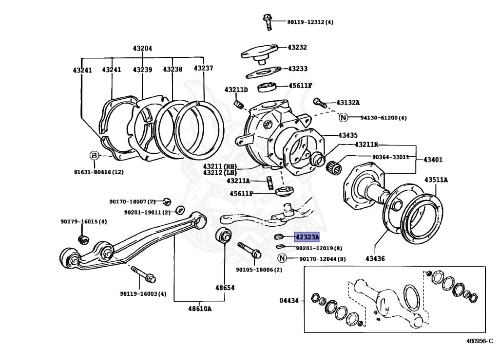 42323-60020 - Toyota - Washer, Cone (for Steering Knuckle Arm