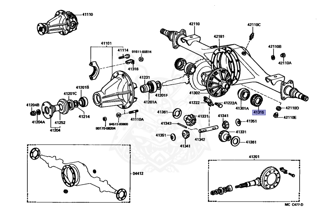 41315-35020 - Toyota - Nut, Front Differential Bearing Adjusting