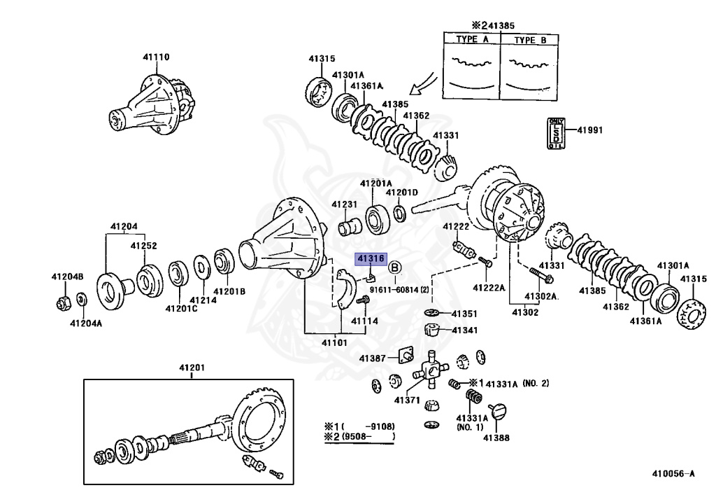 はやし 41316-35010 - Toyota - Lock, Front Differential Bearing Adjusting