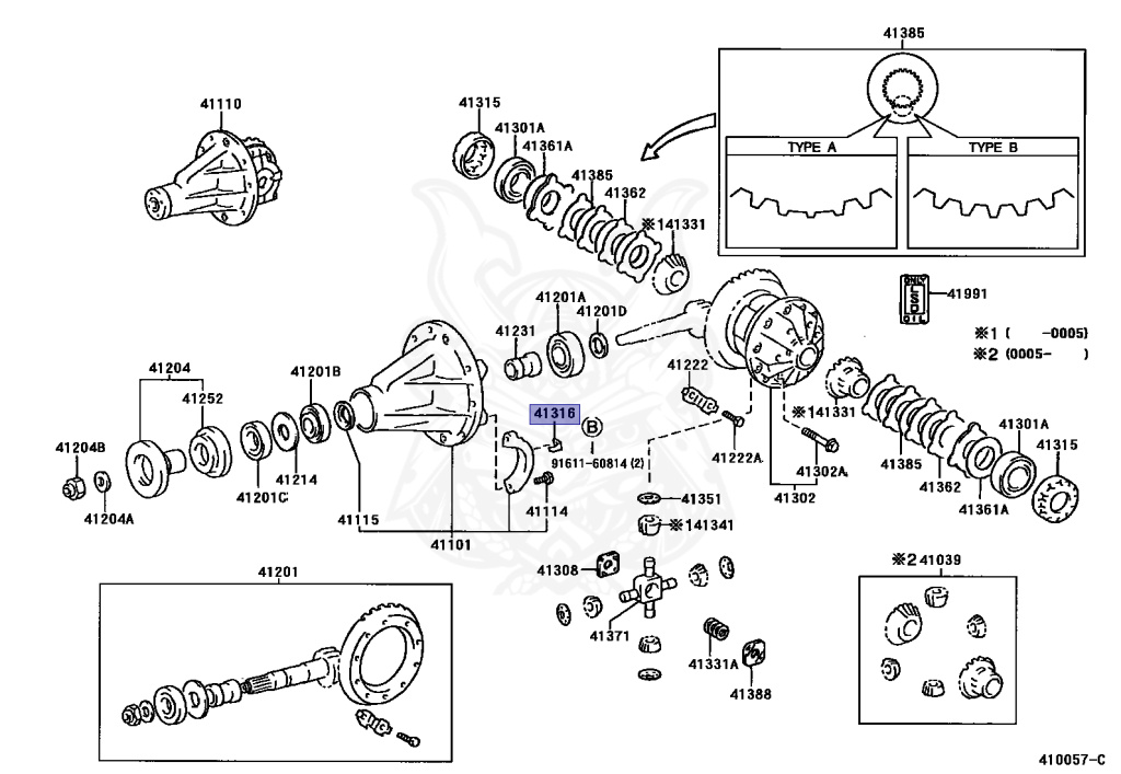 その他 B 41316-35010 - Toyota - Lock, Front Differential Bearing Adjusting