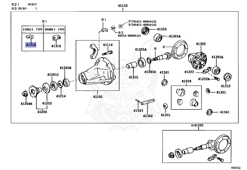 トム 41316-35010 - Toyota - Lock, Front Differential Bearing Adjusting