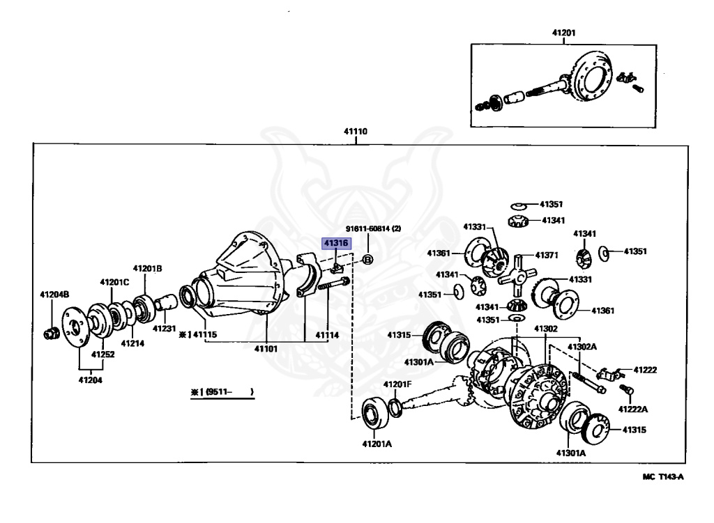 マーク様 41316-35010 - Toyota - Lock, Front Differential Bearing Adjusting