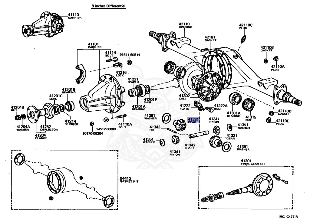 41331-35011 - Toyota - Gear, Front Differential Side - Nengun
