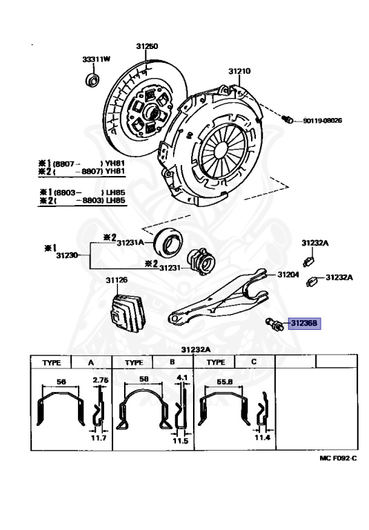 31236-35030 - Toyota - Support, Release Fork - Nengun Performance