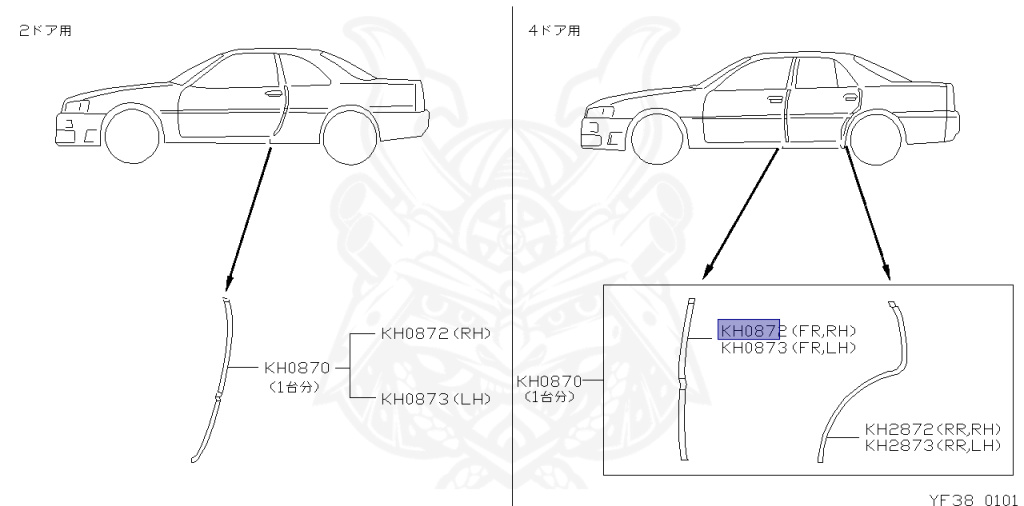 Nissan - Skyline - R34 25GT - ENR34 - 1999 - 25GT - 4 DOOR SEDAN(4S) - AUTOMATIC-FLOOR SHIFT(AT.F4) - No high-speed casters, 2-link drive (IRS.2WD) - RB25DE