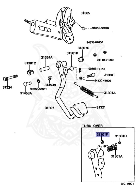 90389-04002 - Toyota - Bush (for Clutch Pedal Turnover) - Nengun