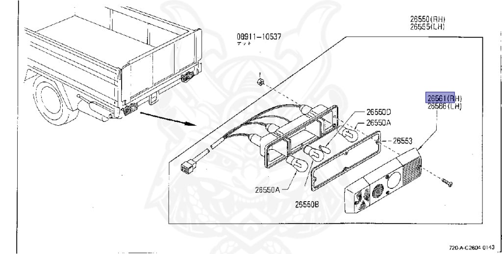 Nissan - Datsun - 720 - 1980 - DELUXE TYPE - Teisho Track (TL) - 2 WHEEL DRIVE(2WD) - 4 SPEED T/M COLUMN SHIFT(R4) - J16S