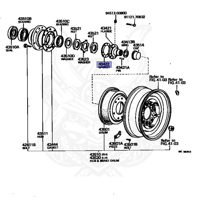 kibo42243お取引 43422-60010 - Toyota - Gasket, Front Axle Outer Shaft Flange