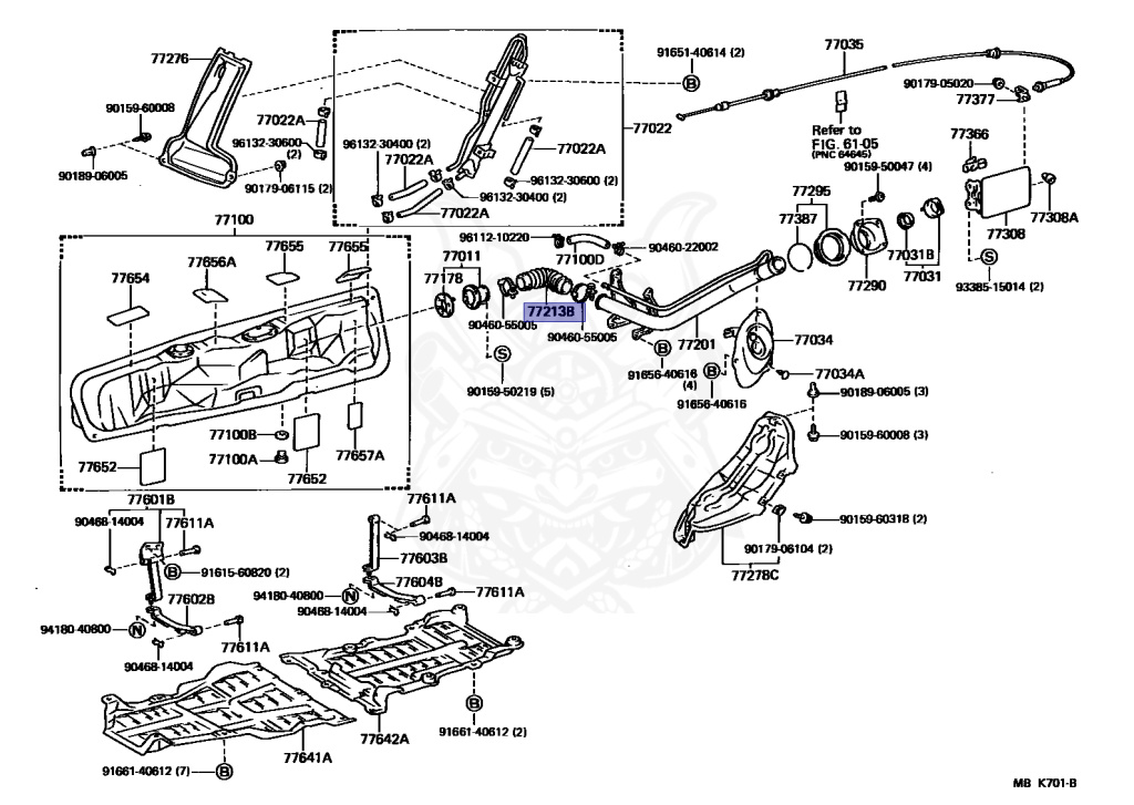数量限定価格!! Fuel Hose, - Toyota - 77213-32010 Tank Pipe Filler To ルアー・フライ