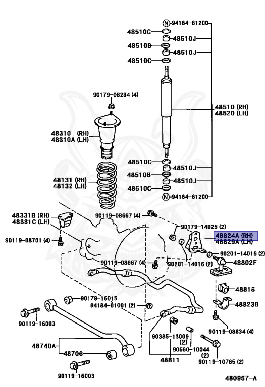 渡邊 48824-60130 - Toyota - Bracket, Front Stabilizer, No.1 Rh - Nengun