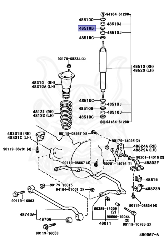 90948-02141 - Toyota - Retainer, Cushion, No.1 (for Front Shock