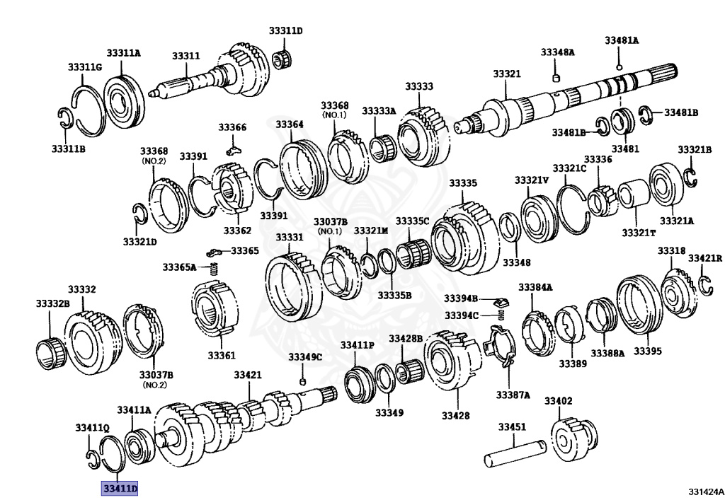 90520-56002 - Toyota - Ring, Counter Gear Front Bearing Snap, No.1