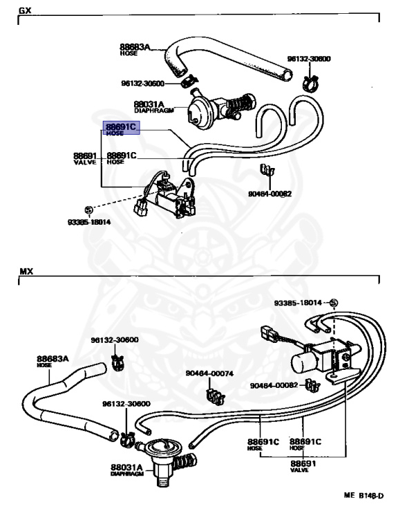SR 95411-19930 - Toyota - HOSE (FOR CARBURETOR TO MANIFOLD
