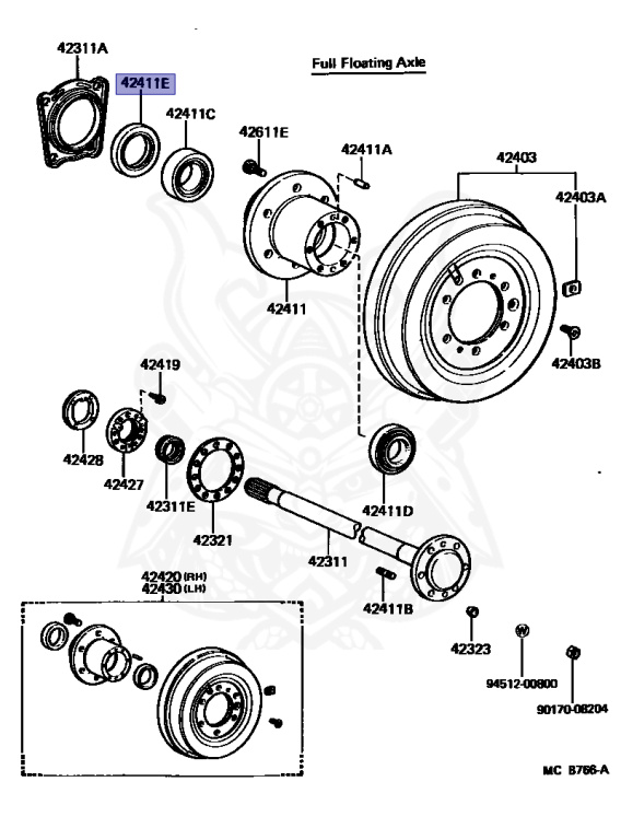90311-62001 - Toyota - Seal, Oil (for Rear Axle Hub Lh) - Nengun