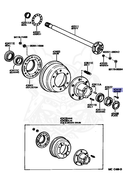 42419-60011 - Toyota - Screw, Rear Axle Bearing Lock Nut - Nengun