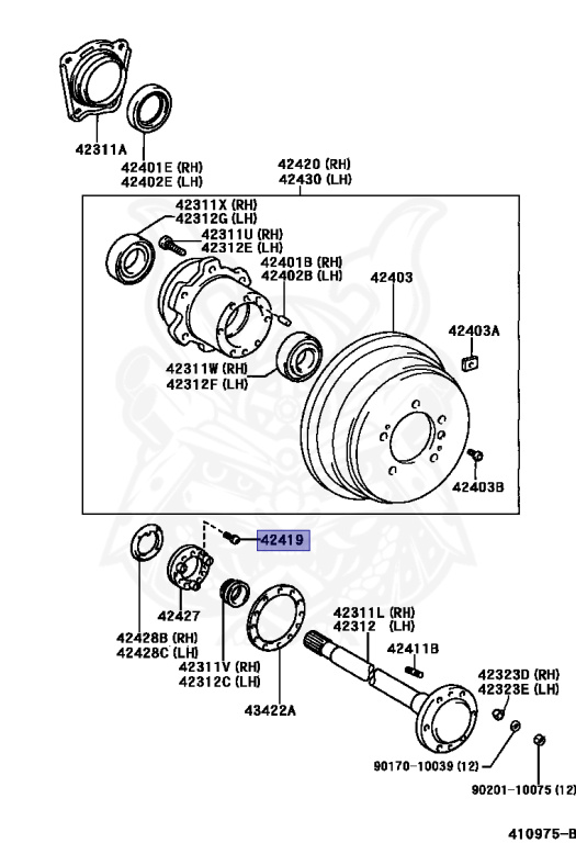 42419-60011 - Toyota - Screw, Rear Axle Bearing Lock Nut - Nengun