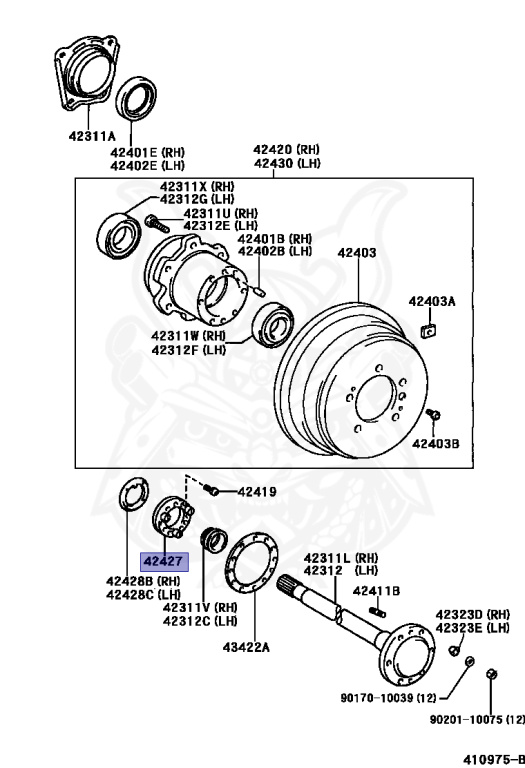 42427-60021 - Toyota - Nut, Rear Axle Bearing Lock - Nengun