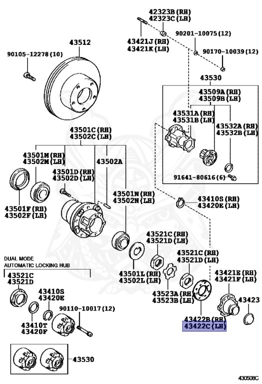 ℳ 43422-60070 - Toyota - Gasket, Rear Axle Outer Shaft Flange