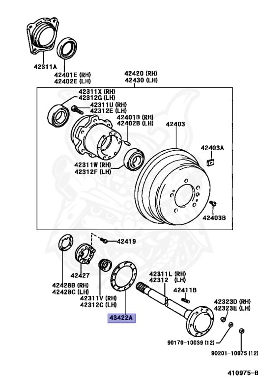 ℳ 43422-60070 - Toyota - Gasket, Rear Axle Outer Shaft Flange