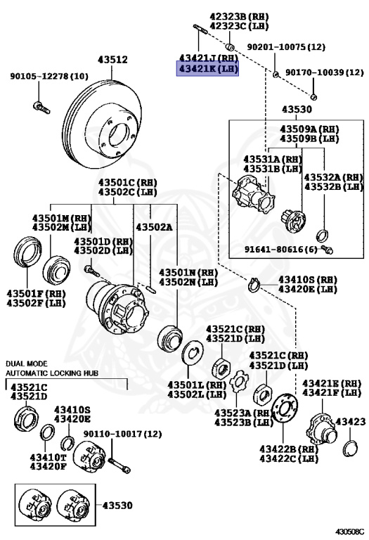 90116-10201 - Toyota - Bolt, Stud (for Rear Axle Hub) - Nengun