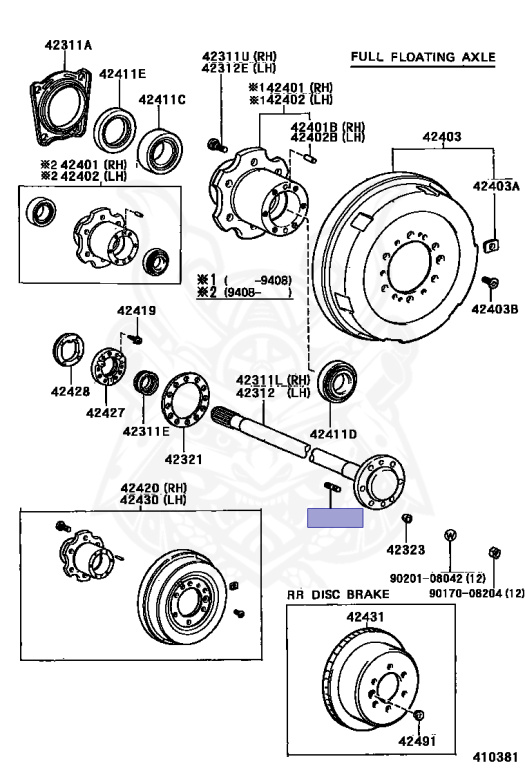 90116-10201 - Toyota - Bolt, Stud (for Rear Axle Hub) - Nengun