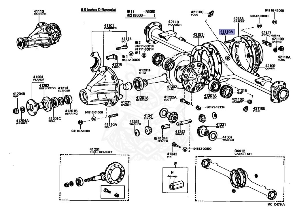 90116-10074 - Toyota - Bolt, No.1 (for Rear Differential