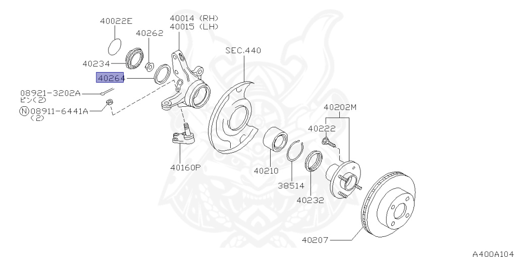 40264-33P01 - Nissan - Washer, Front Wheel Bearing - Nengun