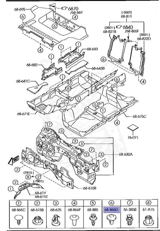 S083-68-865A 00 - Mazda - Fastener, Pa0 - Nengun Performance