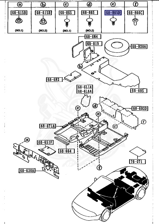 S083-68-865A 00 - Mazda - Fastener, Pa0 - Nengun Performance