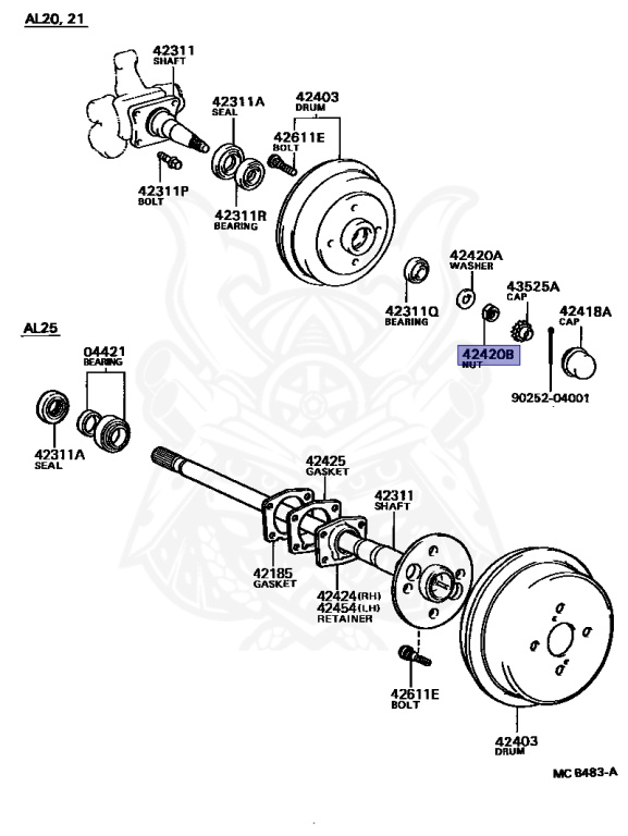 Toyota - Tercel - AL21 - 1982 - VS TYPE - 4 DOOR - Manual - 3AHU
