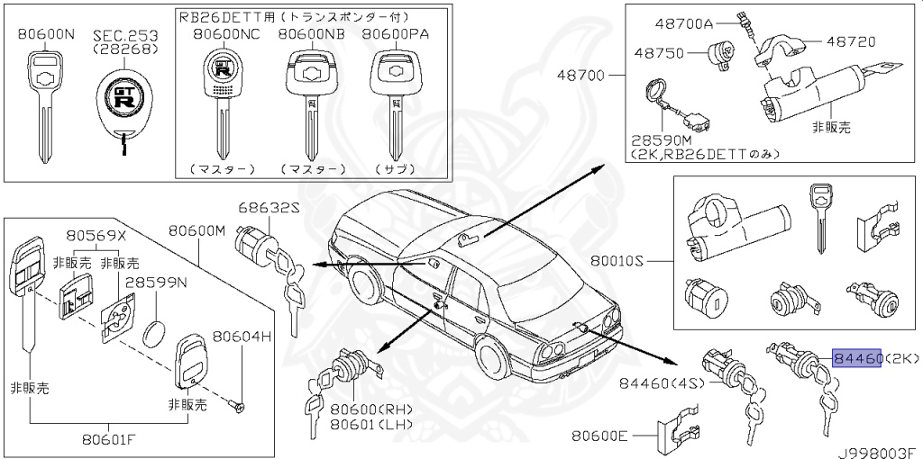 Nissan - Skyline - R34 25GT - ENR34 - 2000 - 25GT FOUR - 2-door hardtop (2K) - AUTOMATIC-FLOOR SHIFT(AT.F4) - High-speed 4-link (IRS.4WD) - RB25DE