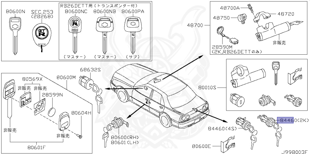 Nissan - Skyline - R34 GT - HR34 - 2000 - 20GT - 2 door hard top (2K) - AUTOMATIC-FLOOR SHIFT(AT.F4) - High cast, 2-link (IRS.2WD) - RB20DE