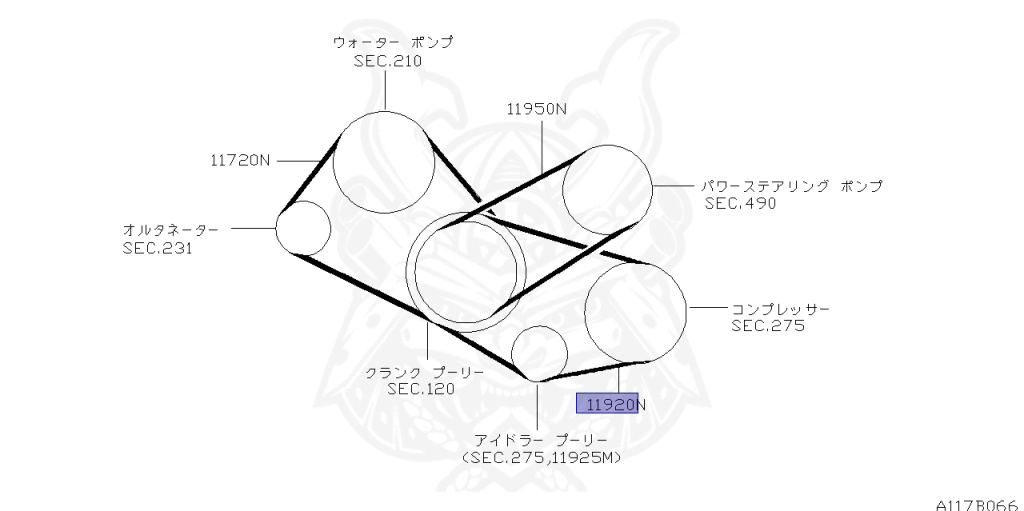 AY140-40925 - Nissan - Belt, Power Steering Oil Pump - Nengun