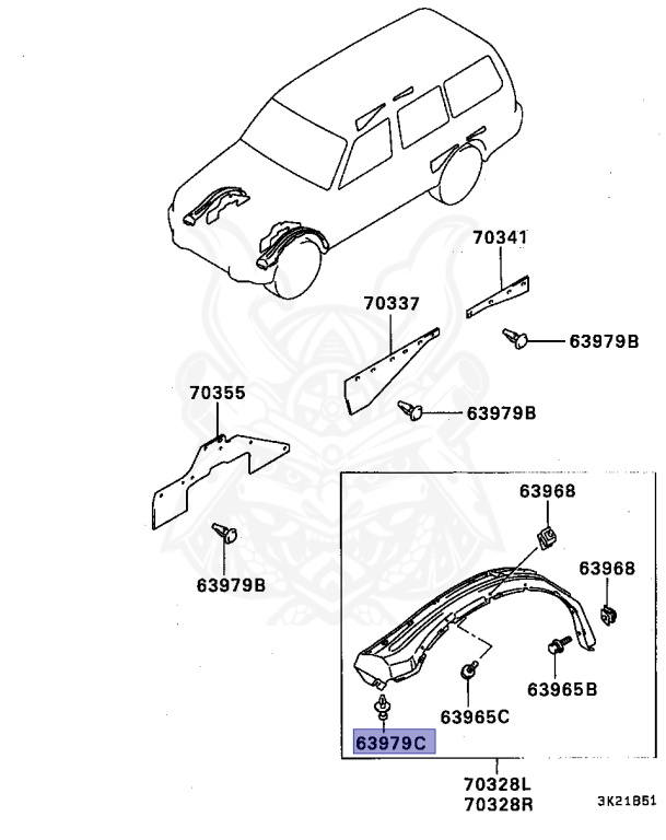 Mitsubishi - Pajero - V44W - 1990 - HNHF - 4D56