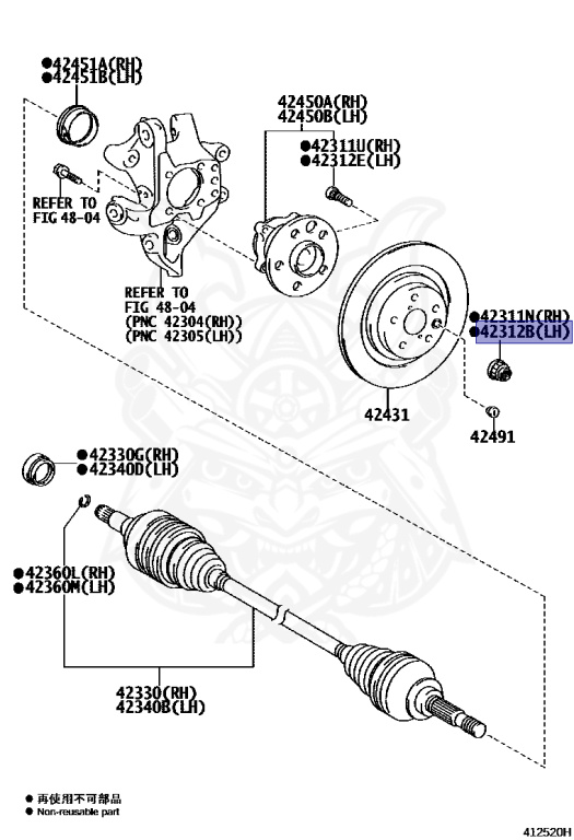 90177-26001 - Lexus - Nut (for Rear Axle Shaft Lh) - Nengun