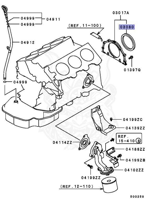 Genuine Mitsubishi MD359158 Rear Crankshaft Oil Seal – Fits Lancer EVO 4,5,6,7,8,9