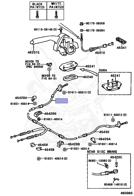 46420-12390 - Toyota - Cable Assy, Parking Brake, No.2 - Nengun