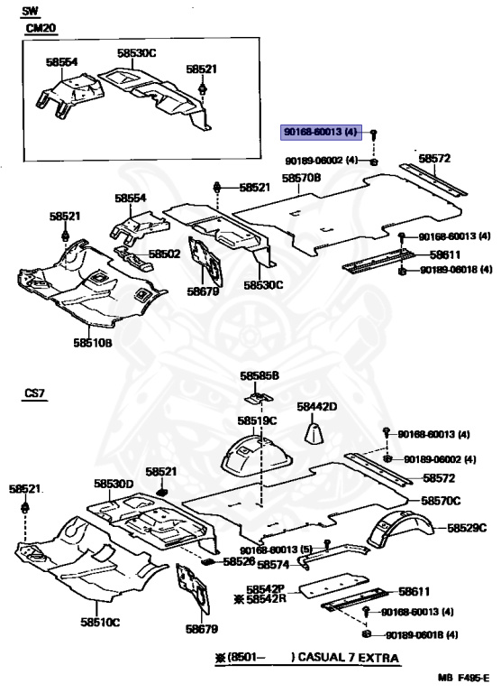 Toyota - LiteAce - YM21G - 1984 - CASUAL SEVEN TYPE - WAGON - Automatic - 2YU