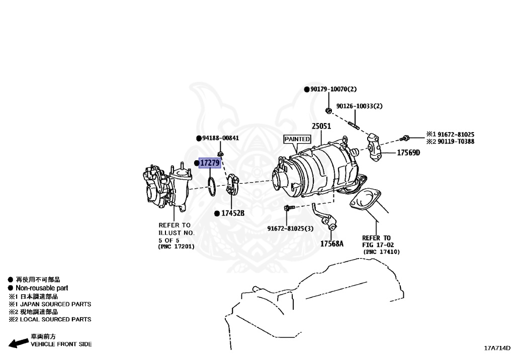 17279-11020 - Toyota - GASKET, TURBINE OUTLET ELBOW - Nengun