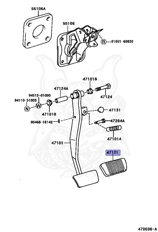 その他 sr 47121-14010 - Toyota - PAD, BRAKE PEDAL - Nengun Performance