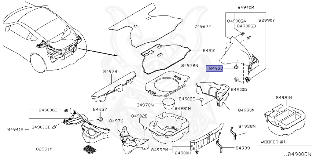 84937-EH100 - Nissan - HOOK, TRUNK - Nengun Performance