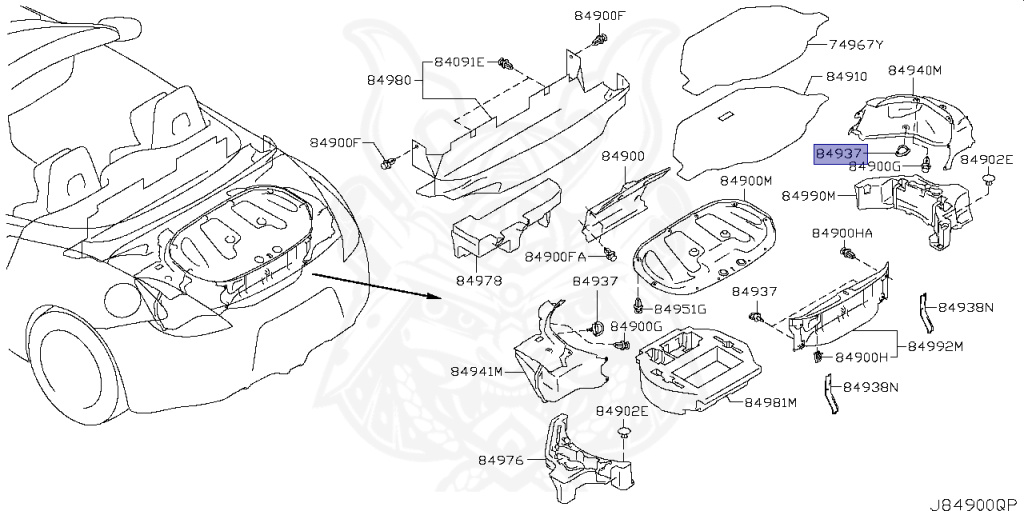 84937-EH100 - Nissan - HOOK, TRUNK - Nengun Performance