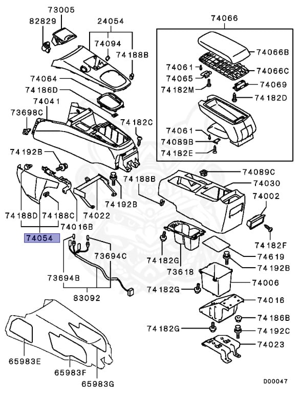MR550408 - Mitsubishi - COVER,FLOOR CONSOLE SIDE - Nengun Performance