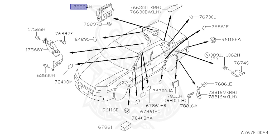 Nissan - Skyline - R34 25GTT - ER34 - 1998 - 25GT TURBO - 4 DOOR SEDAN(4S) - AUTOMATIC-FLOOR SHIFT(AT.F4) - Hi-Cas 2-Link (HI.2WD) - RB25DET