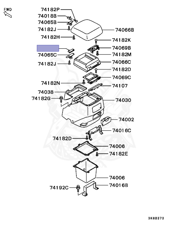 MR962528 - Mitsubishi - SPRING, FLOOR CONSOLE ACCESSORY BOX LID