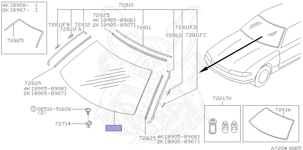 72712-05U01 - Nissan - Glass, Windshield - Nengun Performance