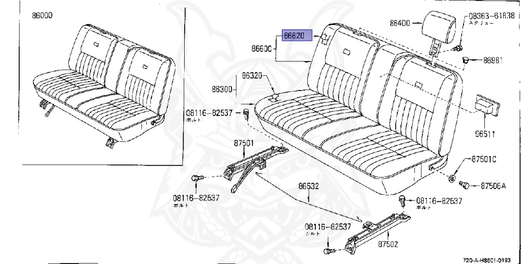 Nissan - Datsun - 720 - 1985 - DELUXE TYPE - Temporary Track (TL) - 2 WHEEL DRIVE(2WD) - 4 SPEED T/M COLUMN SHIFT(R4) - Z16S