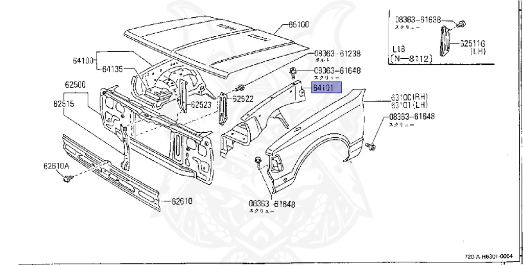Nissan - Datsun - 720 - 1982 - DELUXE TYPE - CONVERTIBLE(CV) - 2 WHEEL DRIVE(2WD) - 4 SPEED T/M COLUMN SHIFT(R4) - SD22