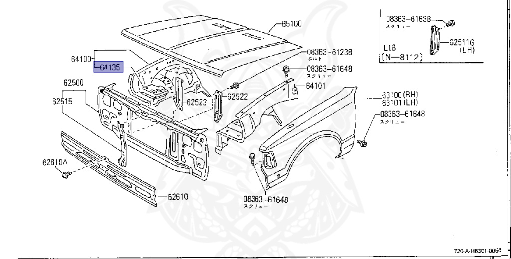 Nissan - Datsun - 720 - 1982 - DELUXE TYPE - CONVERTIBLE(CV) - 2 WHEEL DRIVE(2WD) - 4 SPEED T/M COLUMN SHIFT(R4) - Z18S